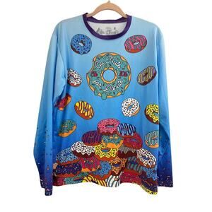 LESLIE JORDAN CHEETAH MARQUIS Go Nuts Donuts 5k 10k Running Shirt Top Sz M